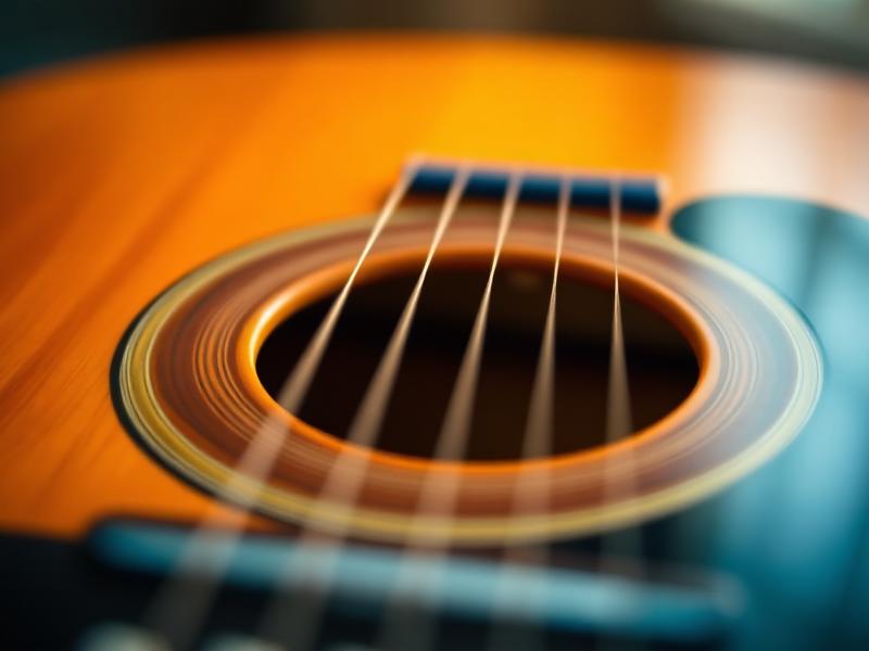 Acoustic guitar strings close-up from our store stock